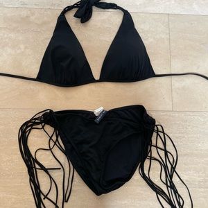 Ralph Lauren black tassel bikini size 4